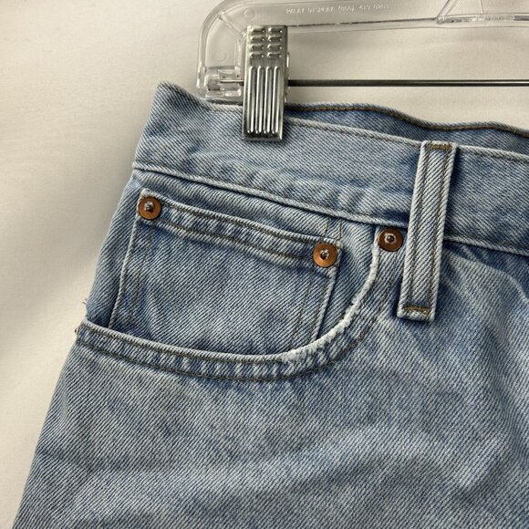 Madewell Relaxed Jean Shorts Size 25 Women's Blue Denim Button Fly Cutoff 2” Ins - Picture 12 of 13